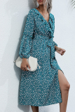Elegant Floral Flounce Strap Design V Neck A Line Dresses