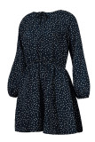 Fashion Casual Polka Dot Patchwork V Neck A Line Dresses