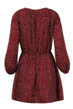 Fashion Casual Polka Dot Patchwork V Neck A Line Dresses