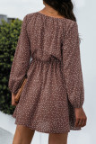 Fashion Casual Polka Dot Patchwork V Neck A Line Dresses