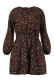 Fashion Casual Polka Dot Patchwork V Neck A Line Dresses