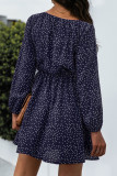 Fashion Casual Polka Dot Patchwork V Neck A Line Dresses