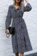 Elegant Floral Flounce Strap Design V Neck A Line Dresses