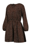 Fashion Casual Polka Dot Patchwork V Neck A Line Dresses