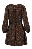 Fashion Casual Polka Dot Patchwork V Neck A Line Dresses