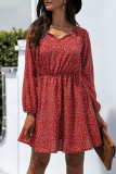 Fashion Casual Polka Dot Patchwork V Neck A Line Dresses
