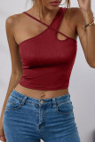 Fashion Casual Solid Patchwork Halter Tops