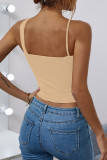 Fashion Casual Solid Patchwork Halter Tops