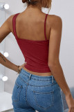 Fashion Casual Solid Patchwork Halter Tops
