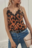 Fashion Street Leopard Patchwork V Neck Tops