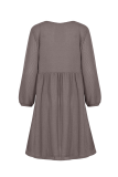 Casual Solid Pocket Buckle V Neck A Line Dresses