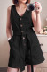 Fashion Casual Solid With Belt V Neck Loose Rompers