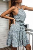 Fashion Casual Print Patchwork O Neck A Line Dresses