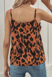 Fashion Street Leopard Patchwork V Neck Tops