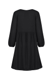 Casual Solid Pocket Buckle V Neck A Line Dresses