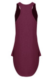 Fashion Casual Solid Patchwork U Neck A Line Dresses