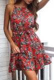 Fashion Casual Print Patchwork O Neck A Line Dresses
