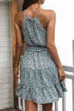 Fashion Casual Print Patchwork O Neck A Line Dresses