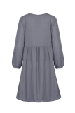 Casual Solid Pocket Buckle V Neck A Line Dresses