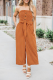 Fashion Elegant Dot Frenulum Buckle Strapless Straight Jumpsuits