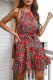 Fashion Casual Print Patchwork O Neck A Line Dresses
