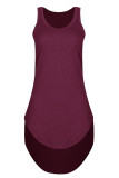 Fashion Casual Solid Patchwork U Neck A Line Dresses