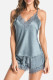 Fashion Living Solid Patchwork V Neck Sleeveless Two Pieces