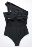 Fashion Simplicity Solid Hollowed Out Swimwears