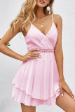 Fashion Simplicity Solid Patchwork V Neck A Line Dresses