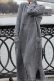 Fashion Street Solid Patchwork O Neck Irregular Dress Dresses