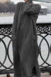 Fashion Street Solid Patchwork O Neck Irregular Dress Dresses