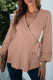 Fashion Casual Solid Patchwork V Neck T-Shirts