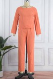 Fashion Vintage Solid Patchwork O Neck Long Sleeve Two Pieces