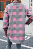 Fashion Elegant Plaid Buckle Turndown Collar Tops