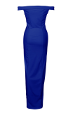 Fashion Elegant Solid Backless High Opening Off the Shoulder Irregular Dress Dresses