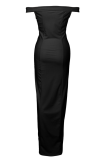 Fashion Elegant Solid Backless High Opening Off the Shoulder Irregular Dress Dresses