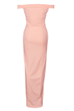 Fashion Elegant Solid Backless High Opening Off the Shoulder Irregular Dress Dresses