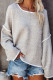 Fashion Street Solid Patchwork O Neck Tops