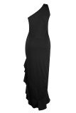 Fashion Celebrities Solid Patchwork Irregular Dresses