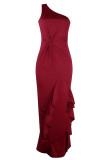 Fashion Celebrities Solid Patchwork Irregular Dresses