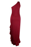 Fashion Celebrities Solid Patchwork Irregular Dresses