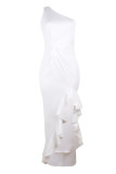 Fashion Celebrities Solid Patchwork Irregular Dresses