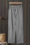Fashion Casual Solid Patchwork Loose High Waist Straight Bottoms