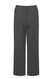Fashion Casual Solid Patchwork Loose High Waist Straight Bottoms