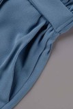 Fashion Casual Solid With Belt Loose High Waist Wide Leg Bottoms