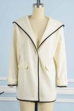 Fashion Casual Solid Patchwork Hooded Collar Outerwear