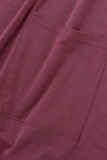 Casual Solid Patchwork Pocket O Neck Tops