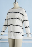 Casual Striped Patchwork Basic O Neck Tops