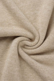 Casual Elegant Solid Buckle With Belt Turtleneck Dresses