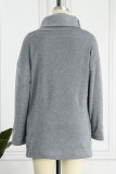 Casual Solid Patchwork Pocket Turtleneck Tops